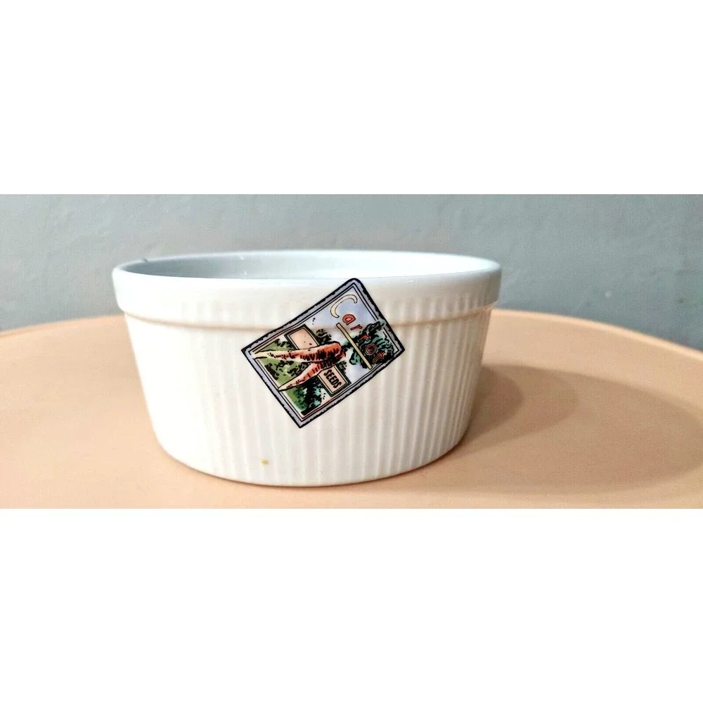 Cordon  Bleu BIA‎ Soufflé Dish Vegetable Seed Packet Design Microwave &Oven Save